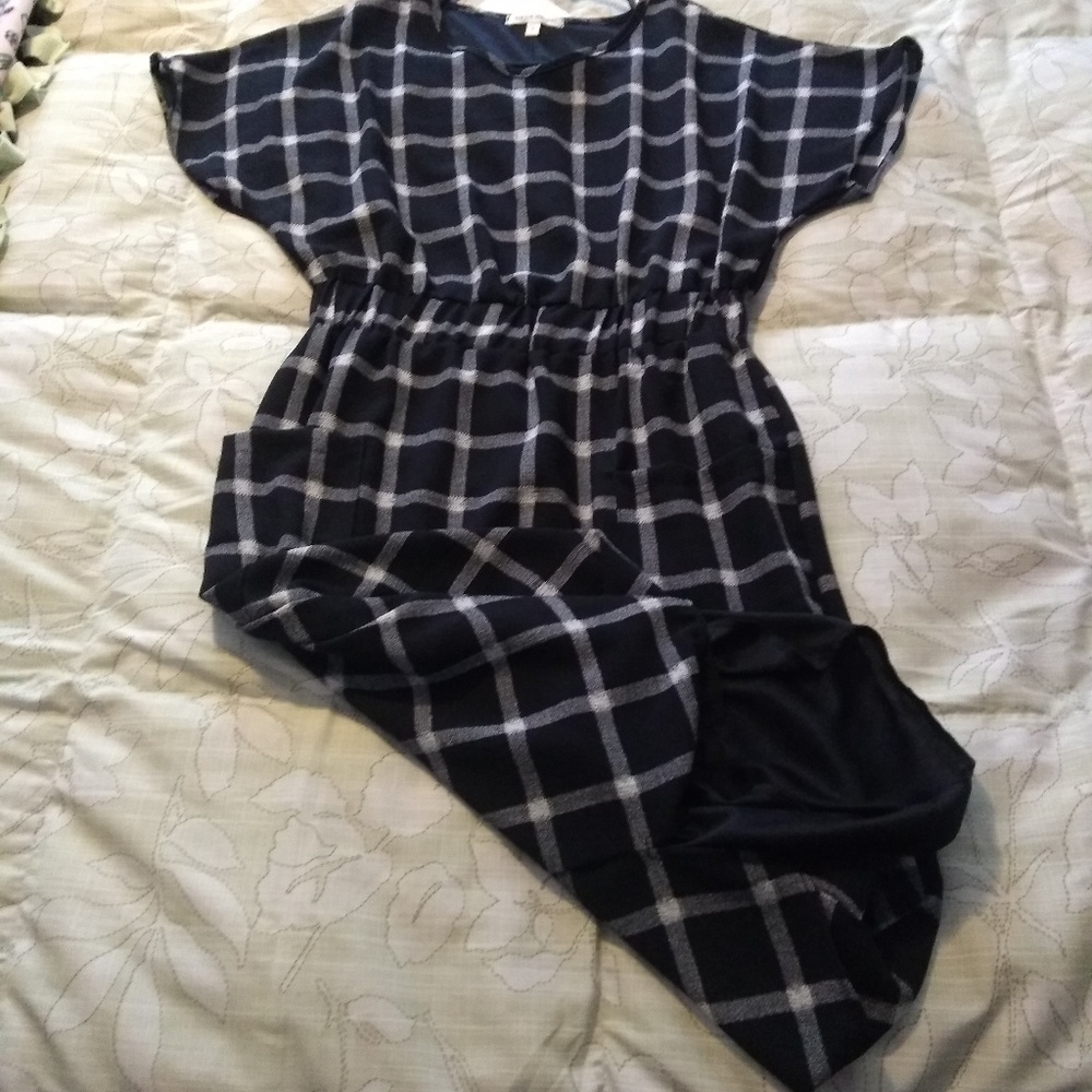 Black plaid dress.